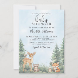 Woodland Animals Adventure Baby Shower Kaart