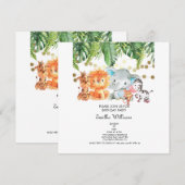 Woodland Animals Adventure Baby shower Kaart (Voorkant / Achterkant)