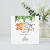 Woodland Animals Adventure Baby shower Kaart (Staand voorkant)