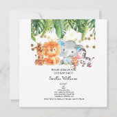 Woodland Animals Adventure Baby shower Kaart (Achterkant)