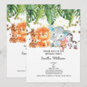 Woodland Animals Adventure Baby shower Kaart (Voorkant / Achterkant)