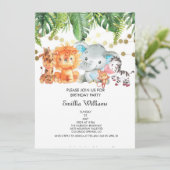 Woodland Animals Adventure Baby shower Kaart (Staand voorkant)