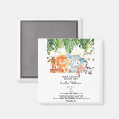 Woodland Animals Adventure Baby shower Magneet (Voorkant / Achterkant)