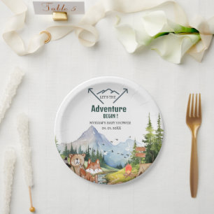 Woodland Animals Adventure Baby shower Papieren Bordje