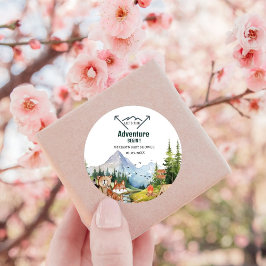 Woodland Animals Adventure Baby shower Ronde Sticker