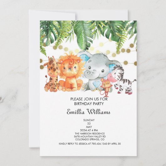 Woodland Animals Adventure Baby shower Save The Date (Voorkant)