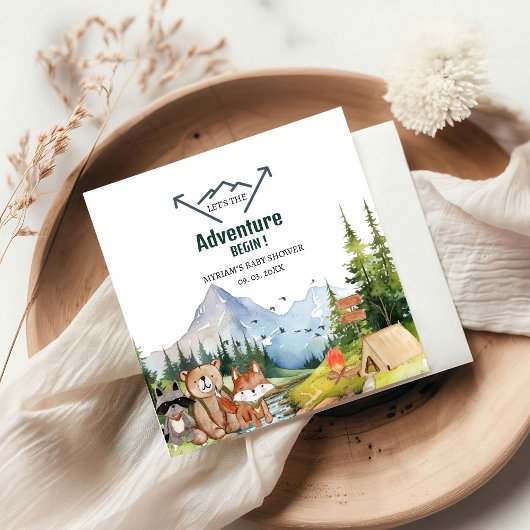 Woodland Animals Adventure Baby shower Servet