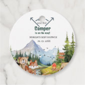 Woodland Animals Adventure Camper Baby shower Bedankjes Labels (Voorkant)
