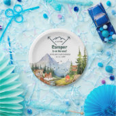 Woodland Animals Adventure Camper Baby shower Papieren Bordje (Feest)