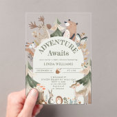 Woodland Animals Adventure wacht op Baby shower Acryl Uitnodigingen (Insitu (Draagbaar))
