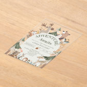 Woodland Animals Adventure wacht op Baby shower Acryl Uitnodigingen (Laagn)