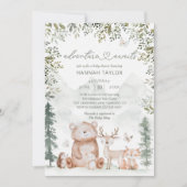Woodland Animals Adventure wacht op Baby shower Kaart (Voorkant)