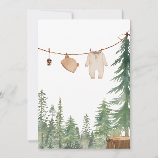 Woodland Animals Adventure wacht op Baby shower Kaart (Achterkant)