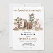 Woodland Animals Adventure wacht op Baby shower Kaart (Voorkant)