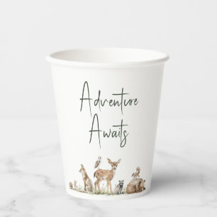 Woodland Animals Adventure wacht op Baby shower Papieren Bekers