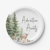Woodland Animals Adventure wacht op Baby shower Papieren Bordje (Voorkant)