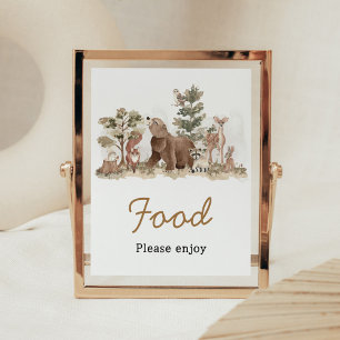 Woodland Animals Adventure wacht op Baby shower Poster