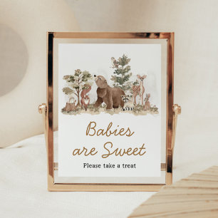 Woodland Animals Adventure wacht op Baby shower Poster