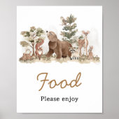 Woodland Animals Adventure wacht op Baby shower Poster (Voorkant)