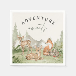 Woodland Animals Adventure wacht op Baby shower Servet