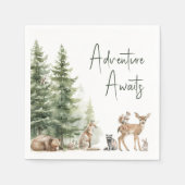 Woodland Animals Adventure wacht op Baby shower Servet (Voorkant)
