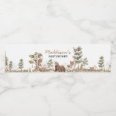 Woodland Animals Adventure wacht op Baby shower Waterfles Etiket (Enkel label)
