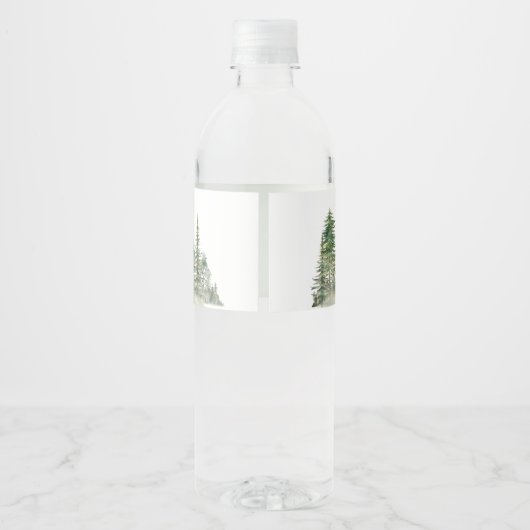 Woodland Animals Adventure wacht op Baby shower Waterfles Etiket (Achterkant)