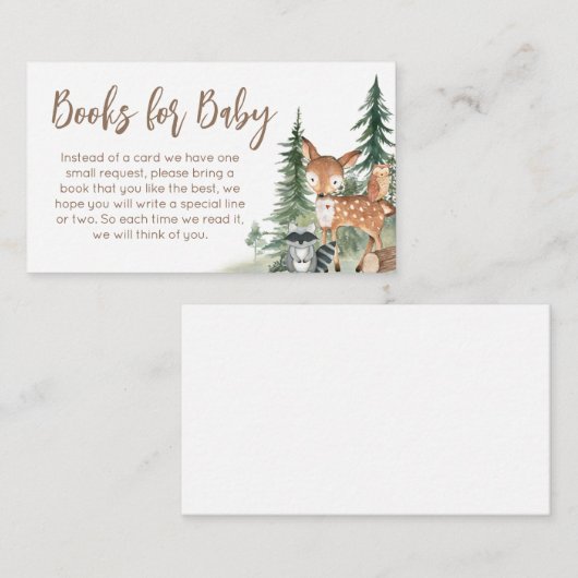 Woodland Animals Adventure wacht op boeken voor Ba Informatiekaartje (Voorkant / Achterkant)