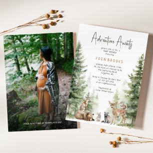 Woodland Animals Adventure wacht op douchefoto Kaart