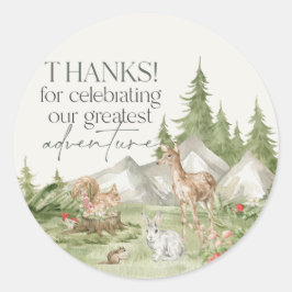 Woodland Animals Adventure wacht op favoriete Stic Ronde Sticker