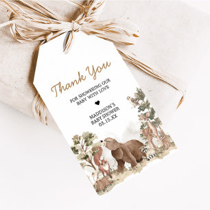 Woodland Animals Adventure wacht op gunsttags Cadeaulabel