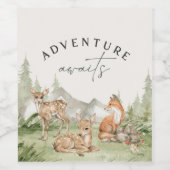 Woodland Animals Adventure wacht op wijnlabel Wijn Etiket (Enkel label)