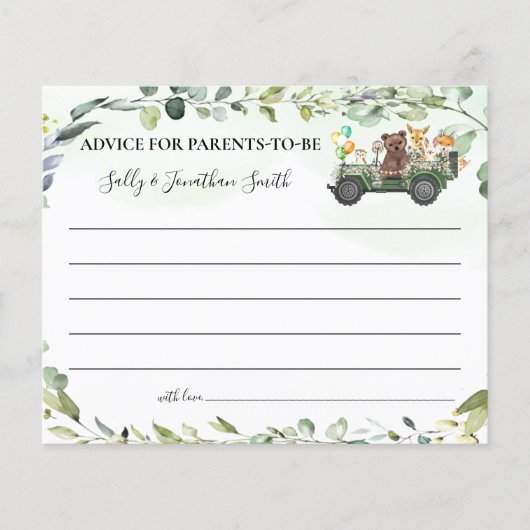 Woodland Animals Advice for Parents to be card Flyer (Voorkant)