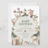 Woodland Animals Arch Baby shower Kaart (Voorkant)