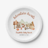 Woodland Animals Autumn Adventure Baby shower Papieren Bordje (Voorkant)