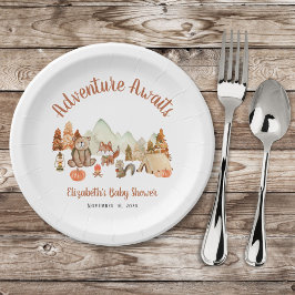 Woodland Animals Autumn Adventure Baby shower Papieren Bordje