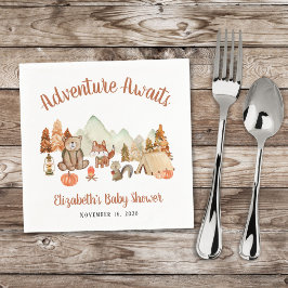 Woodland Animals Autumn Adventure Baby shower Servet