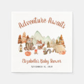 Woodland Animals Autumn Adventure Baby shower Servet (Voorkant)
