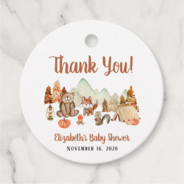 Woodland Animals Autumn Baby shower Dank u Bedankjes Labels