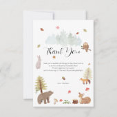 Woodland Animals Autumn Herfst Baby shower Bedankkaart (Voorkant)