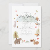 Woodland Animals Autumn Herfst Baby shower Kaart (Voorkant)