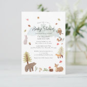 Woodland Animals Autumn Herfst Baby shower Kaart (Staand voorkant)