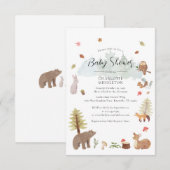 Woodland Animals Autumn Herfst Baby shower Kaart (Voorkant / Achterkant)