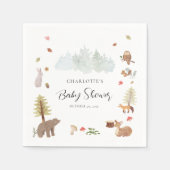 Woodland Animals Autumn Herfst Baby shower Papier Servet (Voorkant)