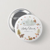 Woodland Animals Autumn Herfst Baby shower Ronde Button 5,7 Cm (Voorkant /achterkant)