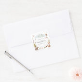 Woodland Animals Autumn Herfst Baby shower Vierkante Sticker (Envelop)