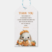 Woodland Animals Autumn Kids' Birthday Thank You Cadeaulabel (Voorkant)