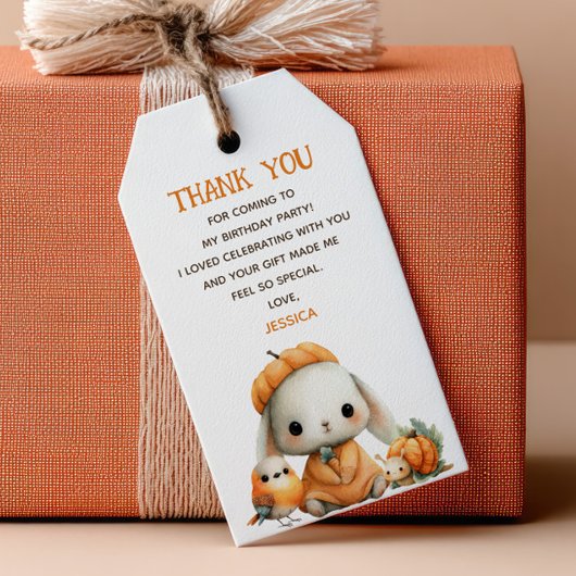Woodland Animals Autumn Kids' Birthday Thank You Cadeaulabel