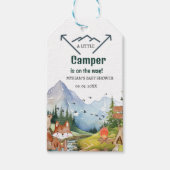 Woodland Animals Avontuur Kampeer Baby Shower Cadeaulabel (Voorkant)