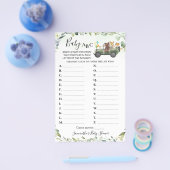 Woodland Animals Baby ABC Baby shower Game Kaart (Enkel)